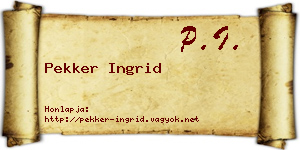 Pekker Ingrid névjegykártya
